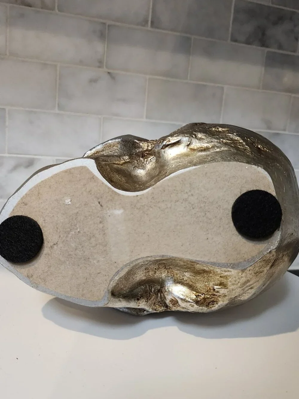 Metallic Champagne Skull Gothic Halloween Tabletop Décor